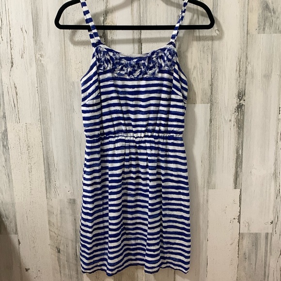 LOFT Dresses & Skirts - Striped Loft white and blue dress